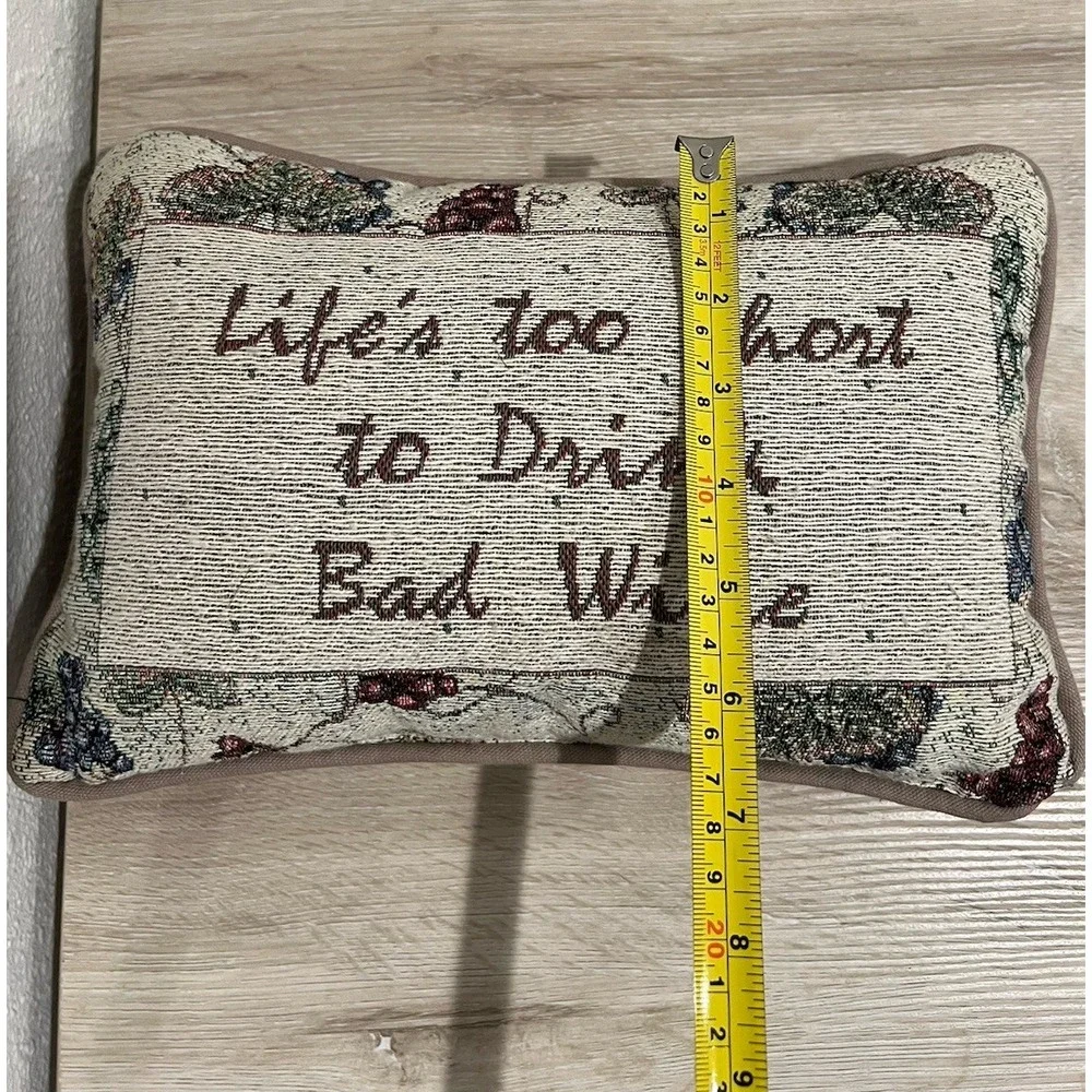 Decorative Throw Pillow Life's too short to Drink Bad Wine Tapestry Design